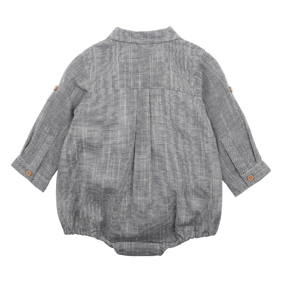 BEBE LIAM SHIRT BODYSUIT - NAVY STRIPE