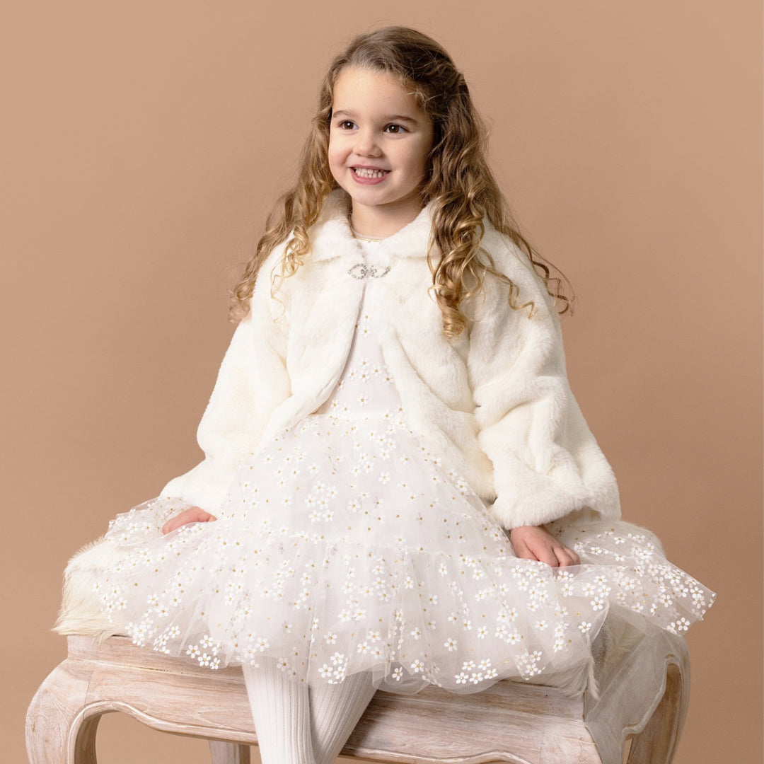 BEBE PETAL FAUX FUR JACKET