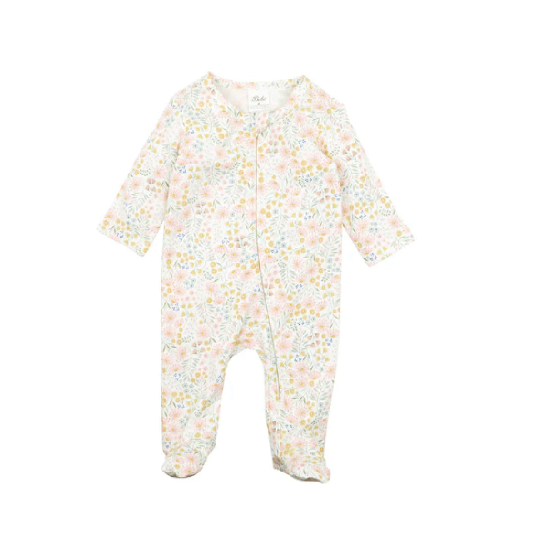 BEBE WHITE LABEL SUNDAY ORGANIC LS ZIP ROMPER
