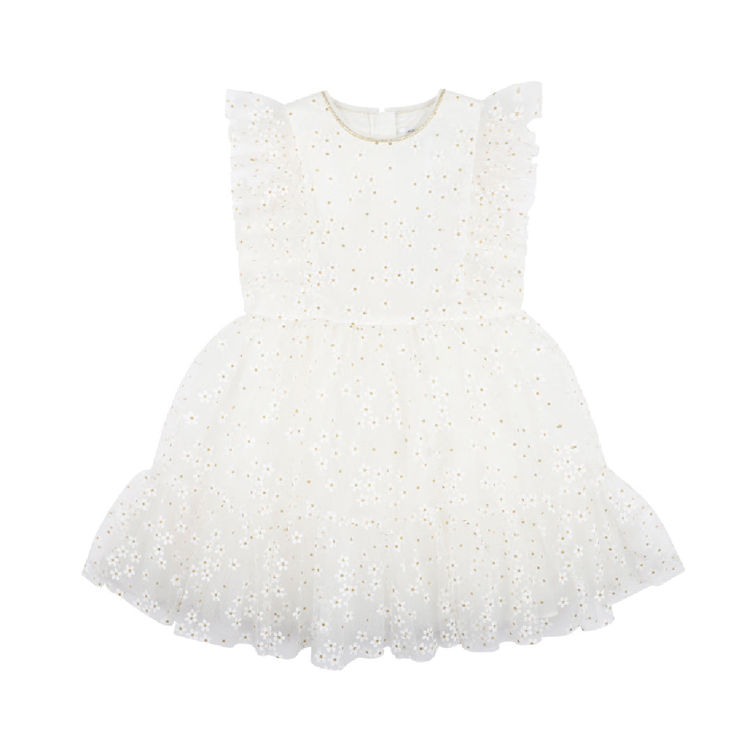 BEBE DAISY GLITTER DRESS