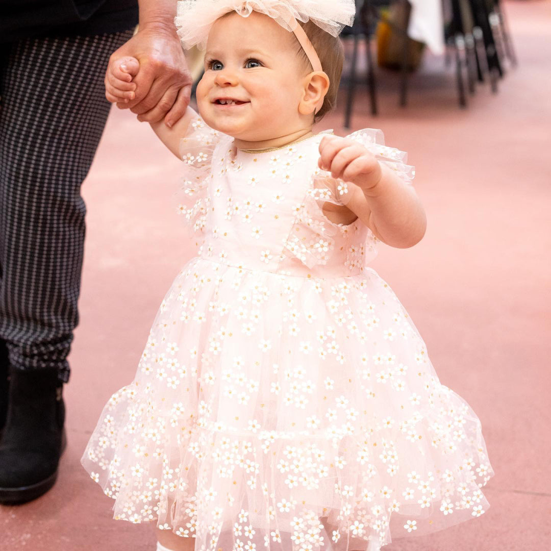 BEBE BABY GIRL DAISY GLITTER DRESS