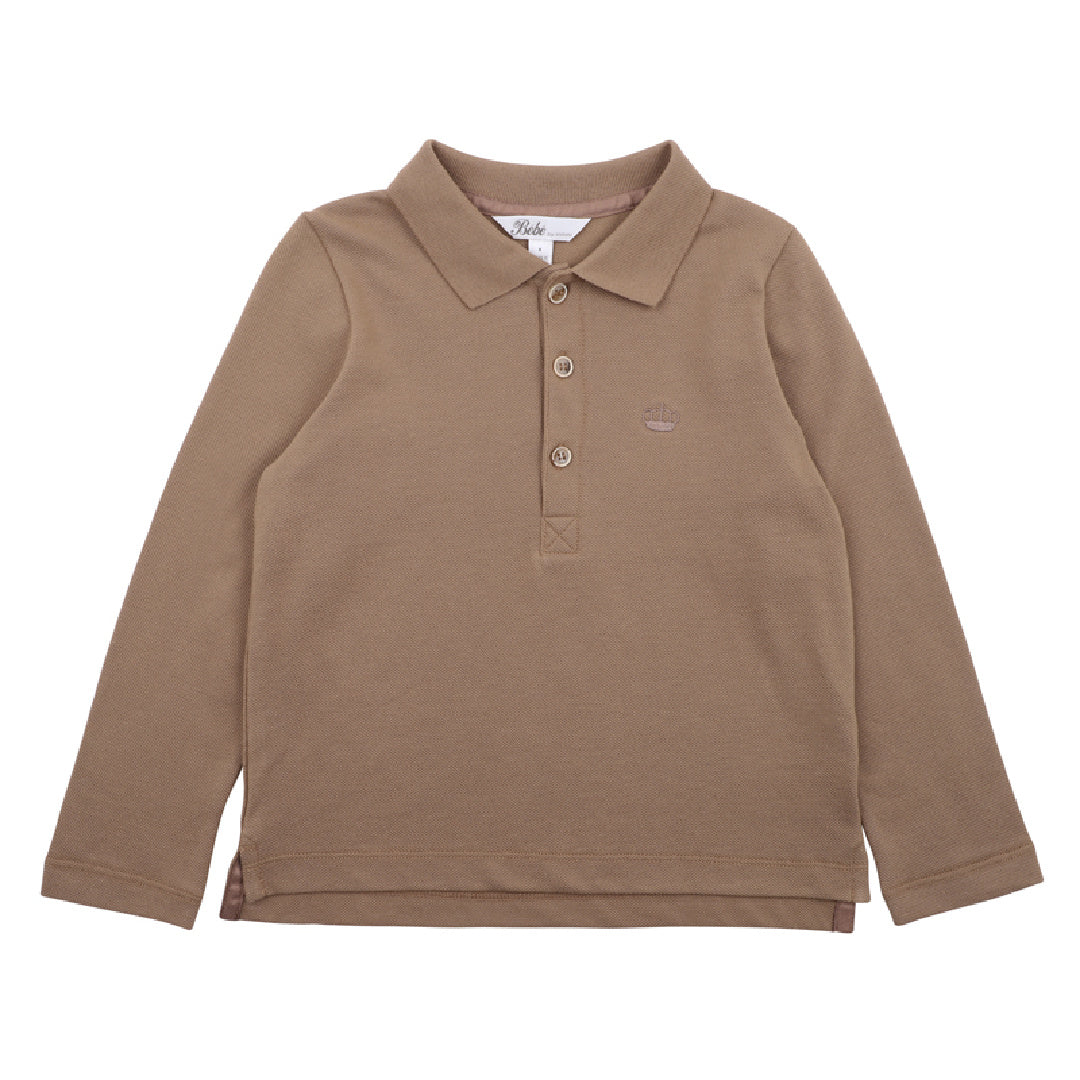 BEBE LIAM L/S POLO - CARAMEL