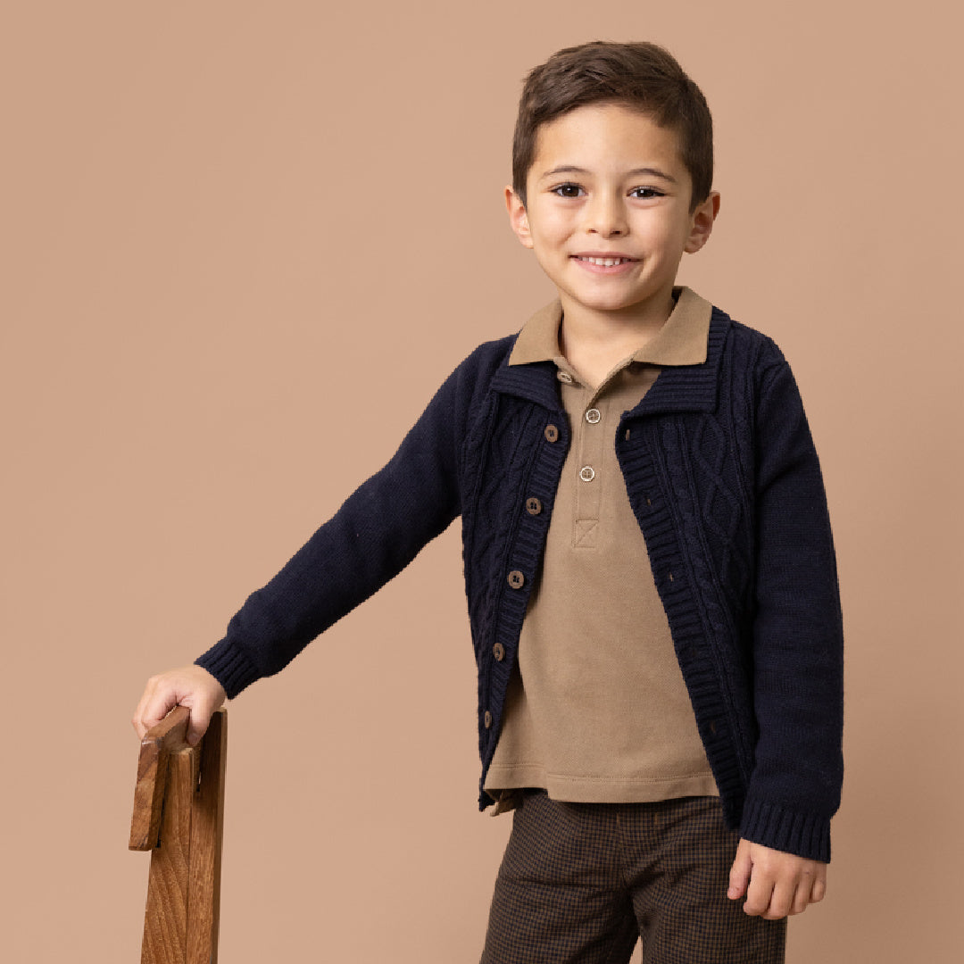 BEBE LIAM L/S POLO - CARAMEL
