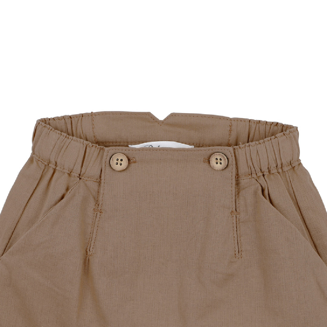 BEBE BABY BOY MOCHA LINEN BLEND BABY SHORTS