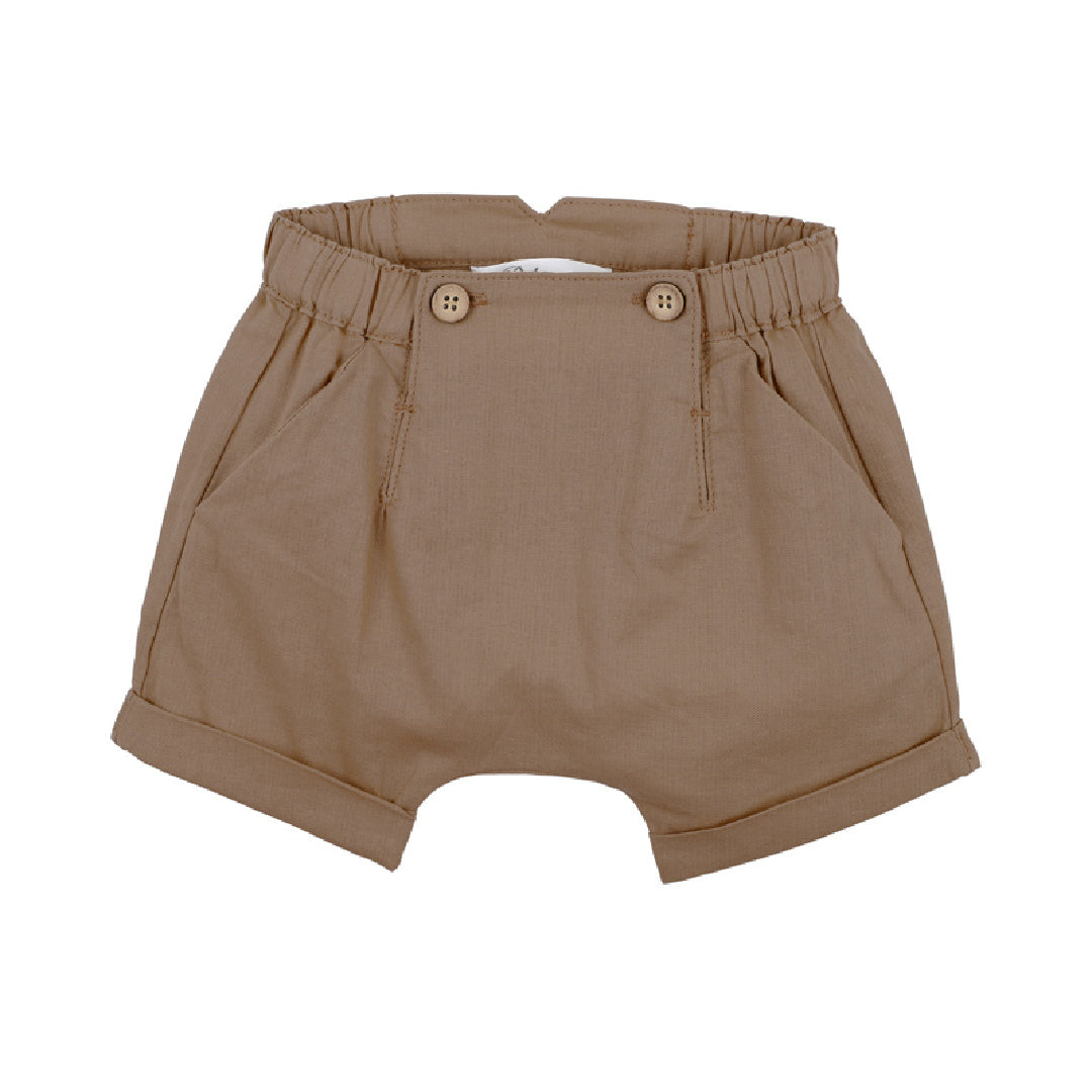 BEBE BABY BOY MOCHA LINEN BLEND BABY SHORTS