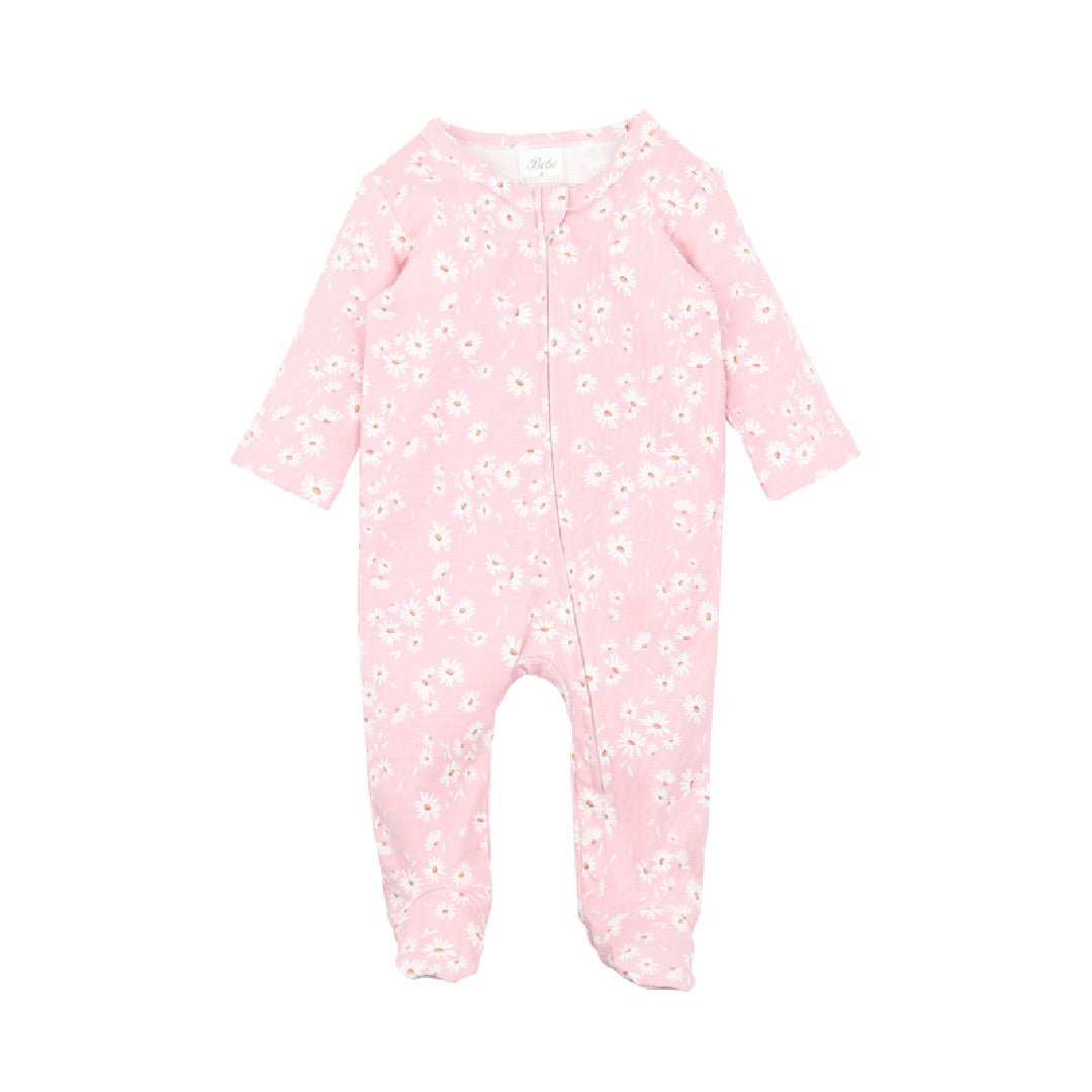 BEBE WHITE LABEL MARGHERITA ORGANIC LS ZIP ROMPER