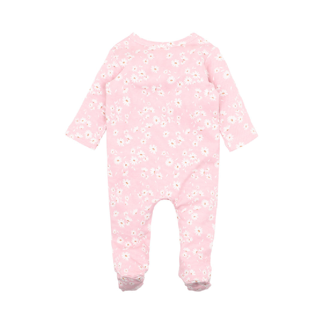 BEBE WHITE LABEL MARGHERITA ORGANIC LS ZIP ROMPER