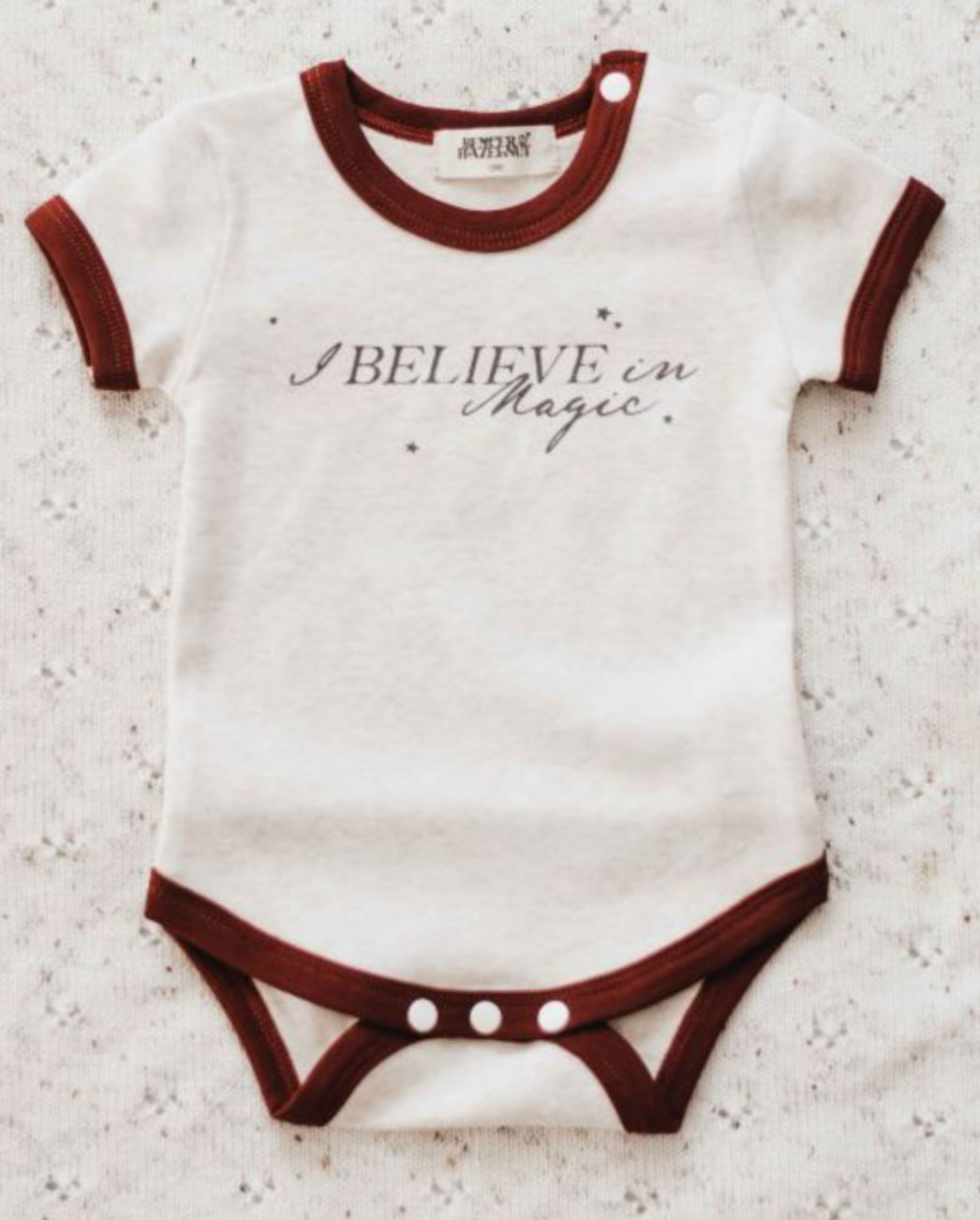 BENCER & HAZELNUT 'I BELIEVE IN MAGIC' BODYSUIT / TEE