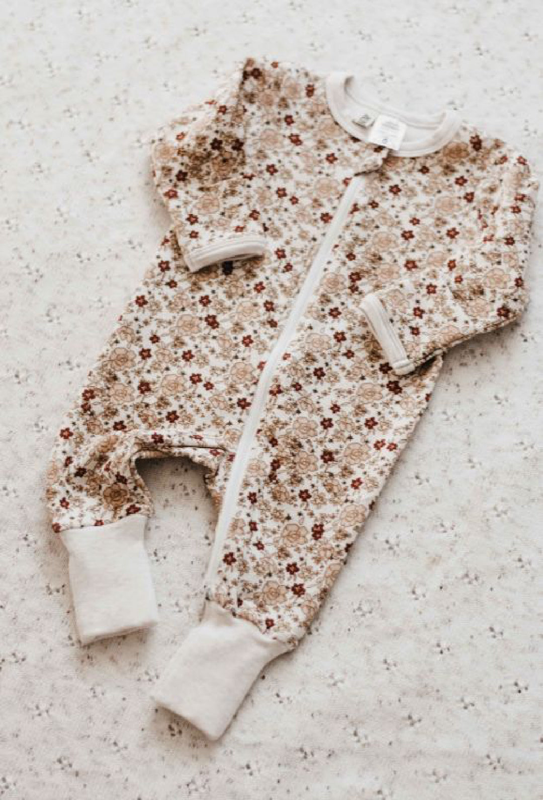 BENCER & HAZELNUT POINSETTIA ZIP ROMPER