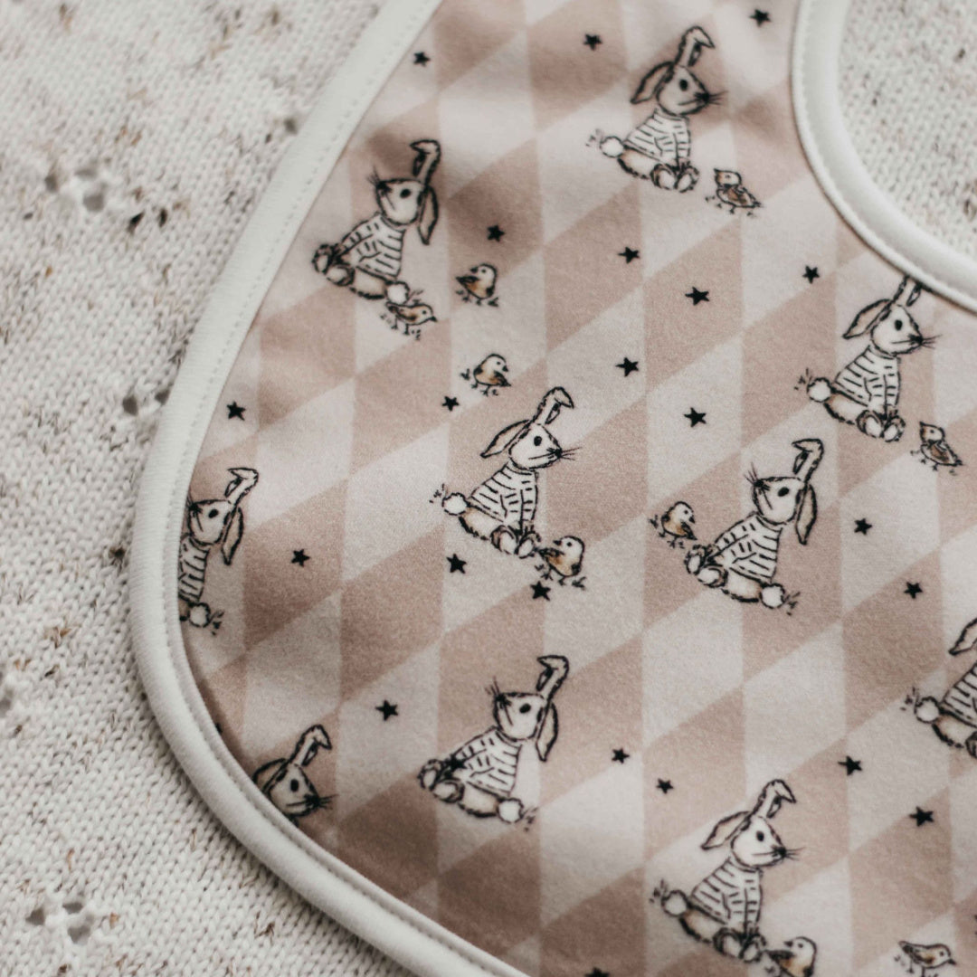 BENCER & HAZELNUT BUNNIES ON DIAMONDS BIB