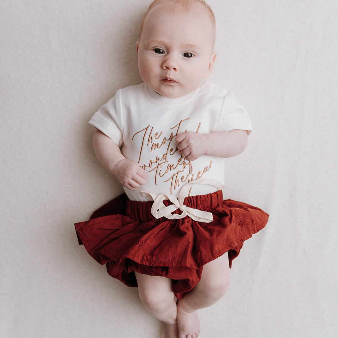 BENCER & HAZELNUT HOLLY RED FRILL BLOOMERS