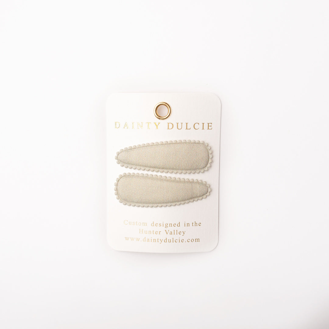 DAINTY DULCIE BEATRICE SOLID COLLECTION OLIVE FABRIC HAIR CLIPS
