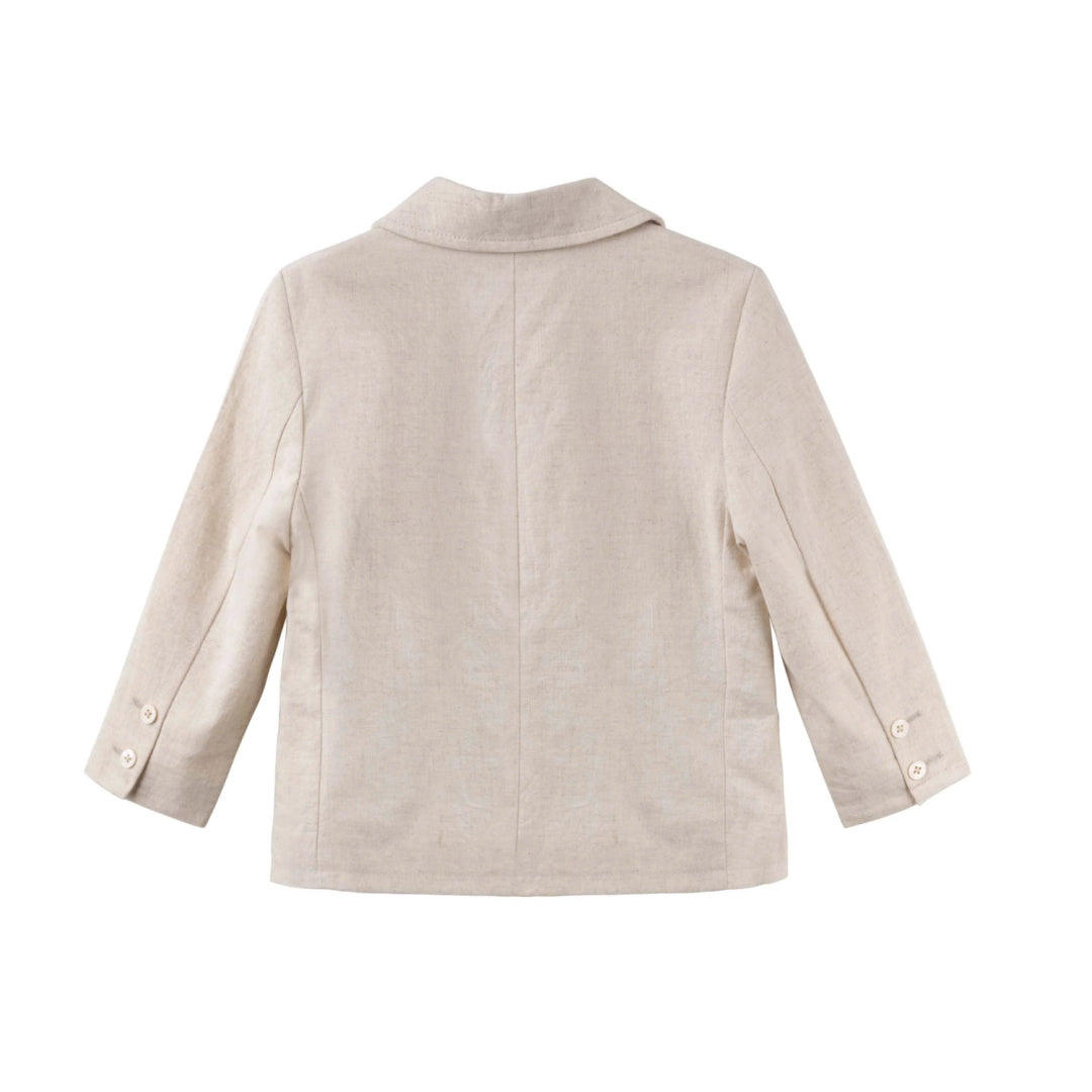 DESIGNER KIDZ BOYS FINLEY LINEN JACKET - SAND