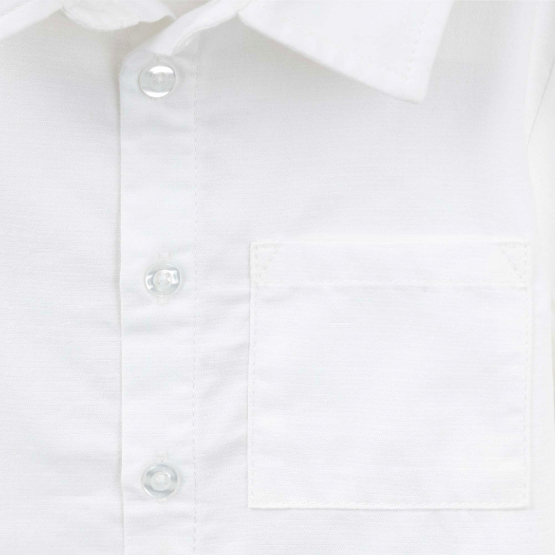 DESIGNER KIDZ BOYS JACKSON L/S FORMAL SHIRT - WHITE