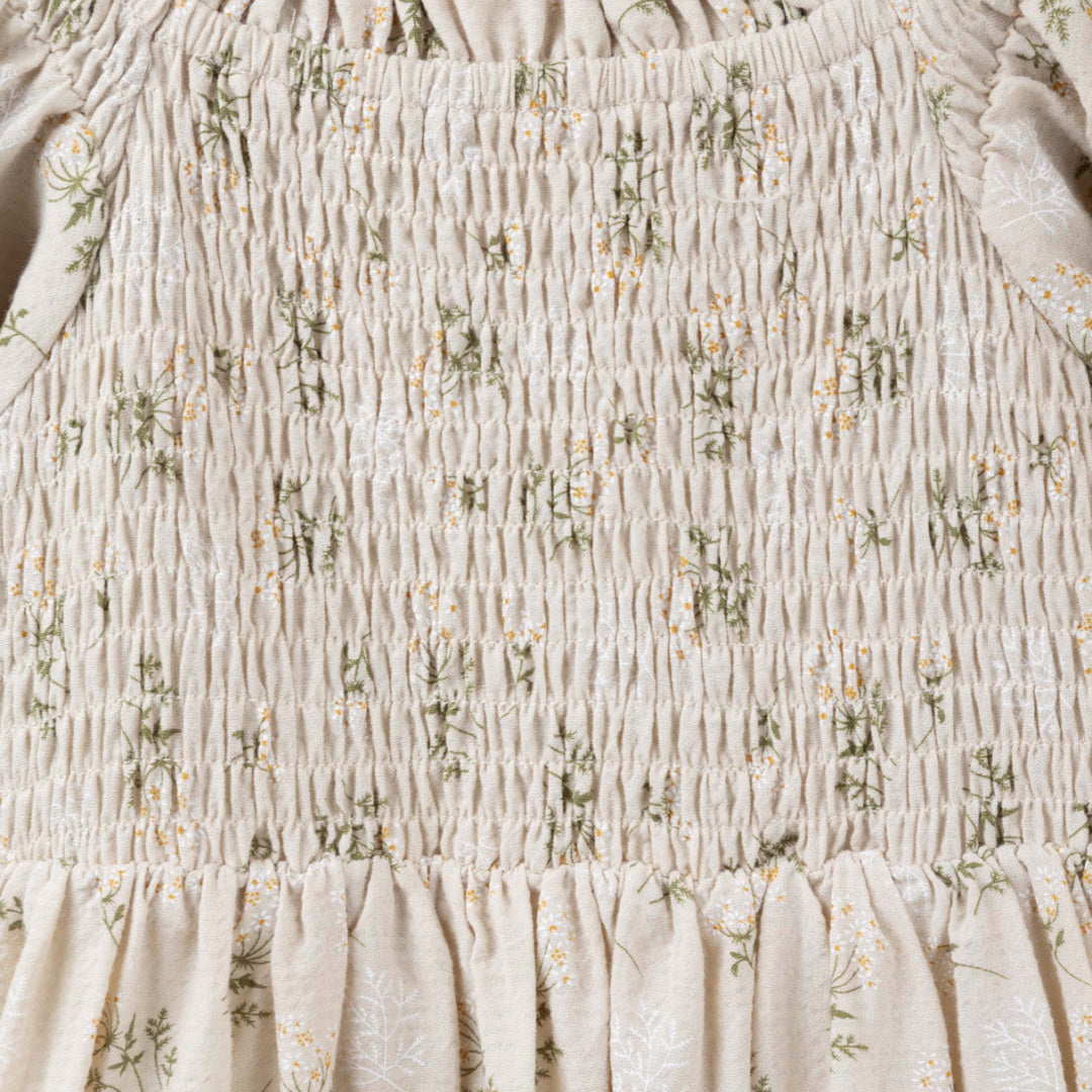 DESIGNER KIDZ THEA FLORAL PUFF SLEEVE DRESS