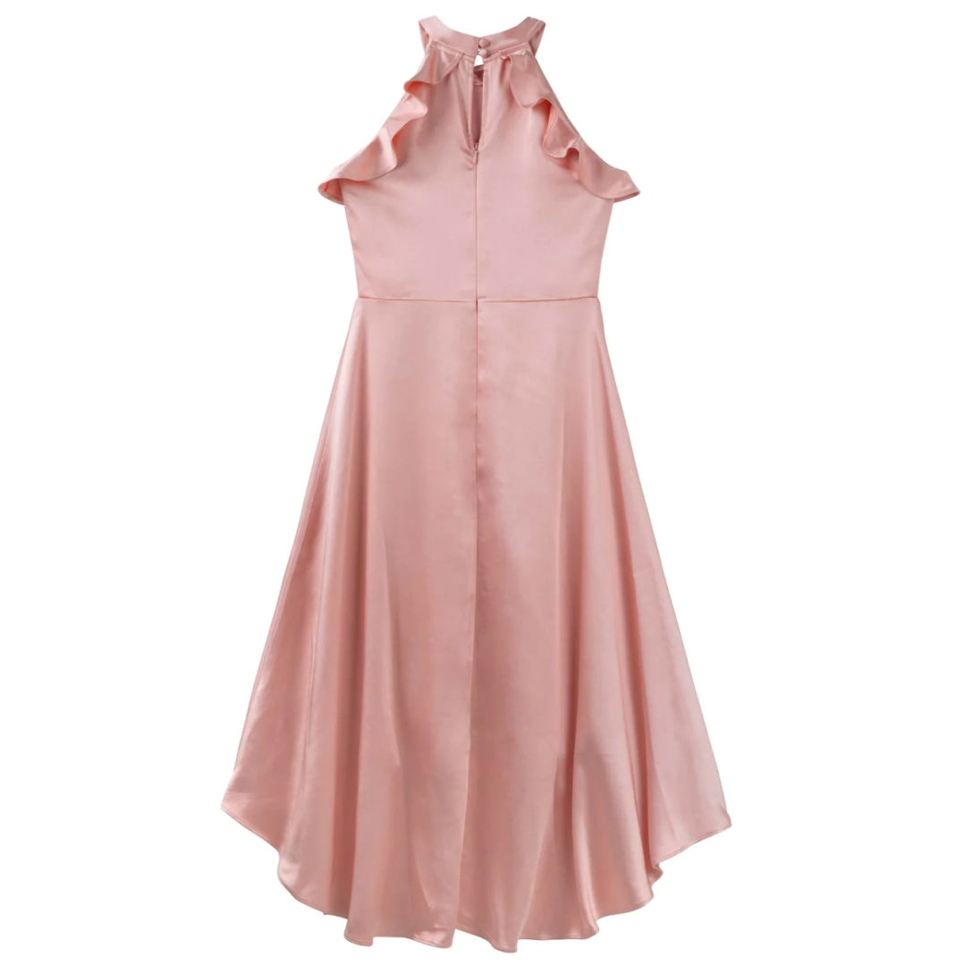 DESIGNER KIDZ ALEXA SATIN HIGH-LOW DRESS