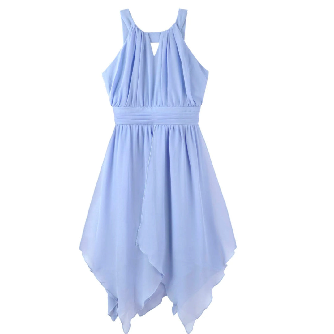 DESIGNER KIDZ ANGELINE PANELLED DRESS - POWDER BLUE