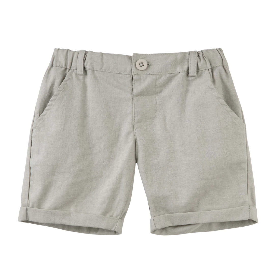 DESIGNER KIDZ BOYS FINLEY LINEN SHORTS - PISTACHIO