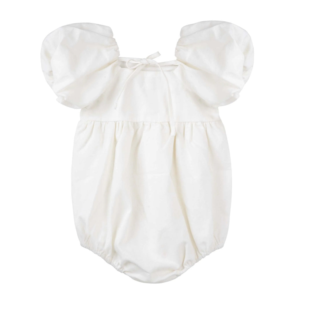 DESIGNER KIDZ GRACE TIE BACK ROMPER - ECRU