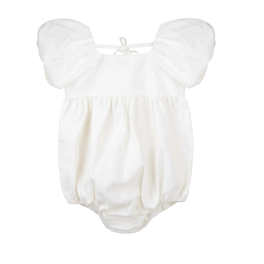 DESIGNER KIDZ GRACE TIE BACK ROMPER - ECRU