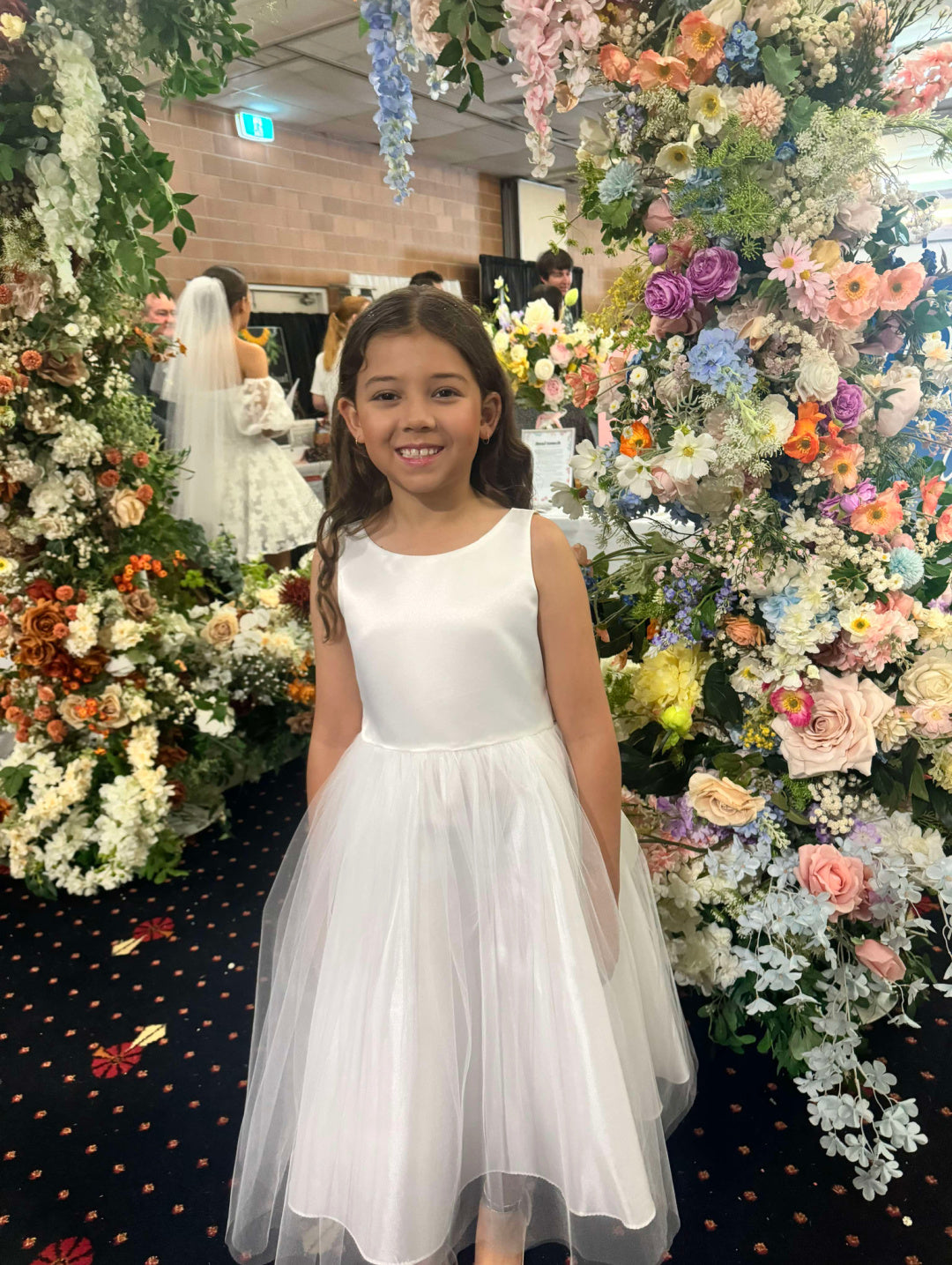 EXECUKIDS DRESS - EK05 HANNAH SATIN DRESS - IVORY