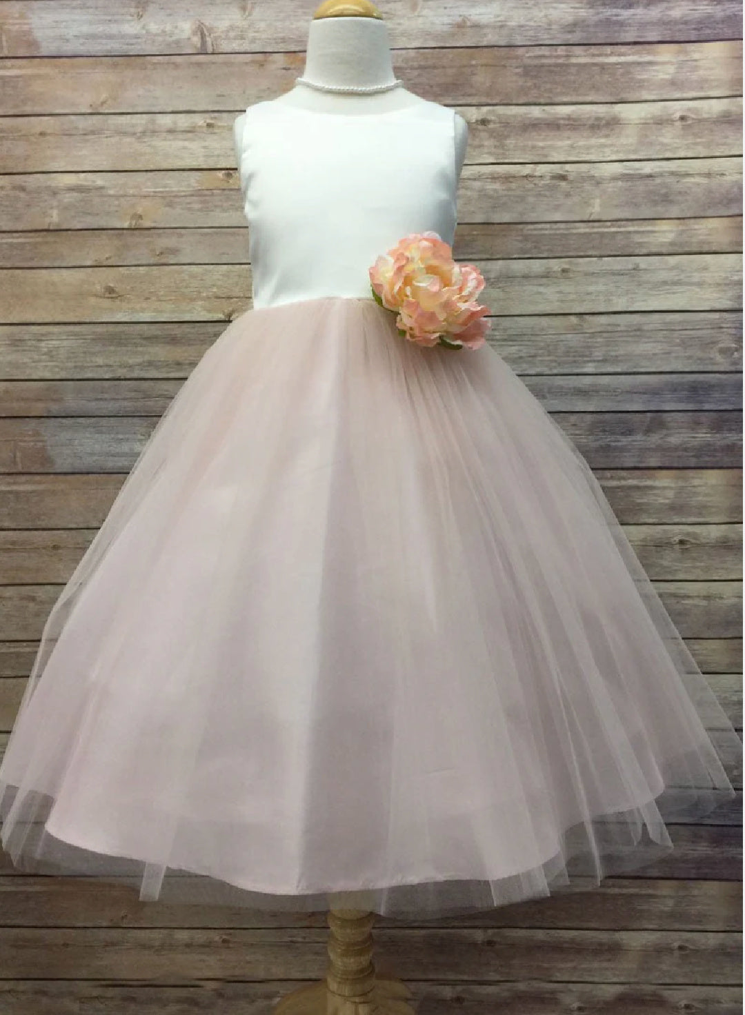 EXECUKIDS DRESS - EK05 HANNAH SATIN DRESS - BLUSH