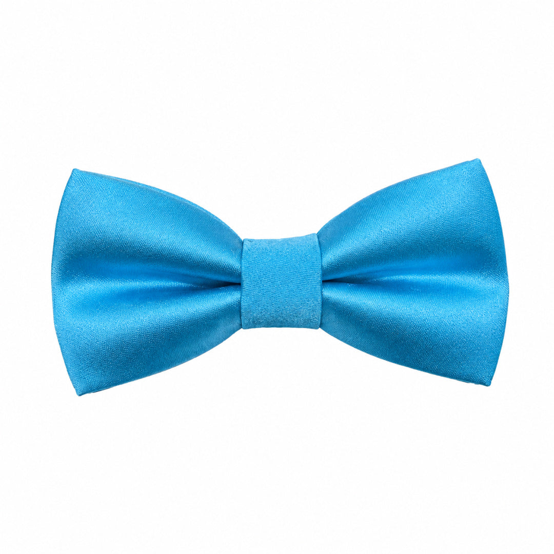 FOUGER BOYS SATIN BOW TIE - TURQUOISE
