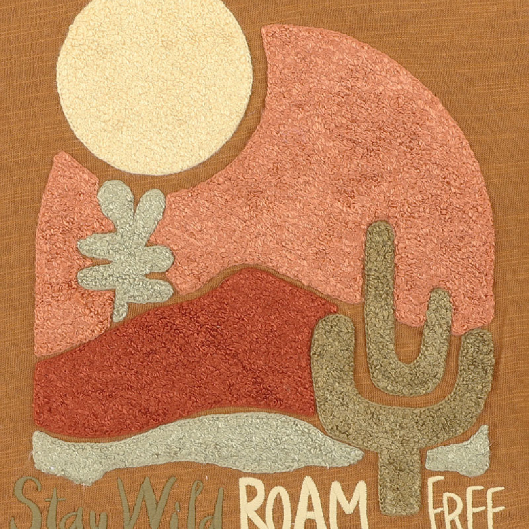 FOX AND FINCH ABSTRACT OASIS CACTUS TEE