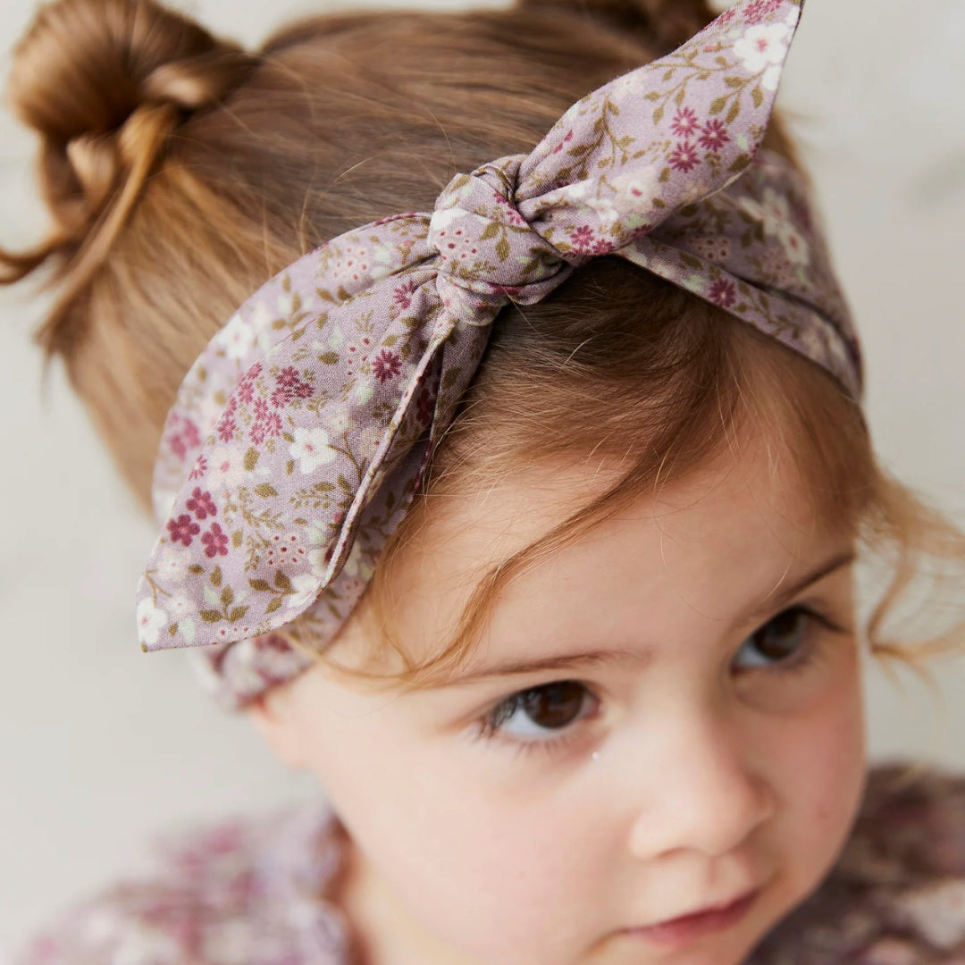JAMIE KAY ORGANIC COTTON HEADBAND - PANSY FLORAL FAWN