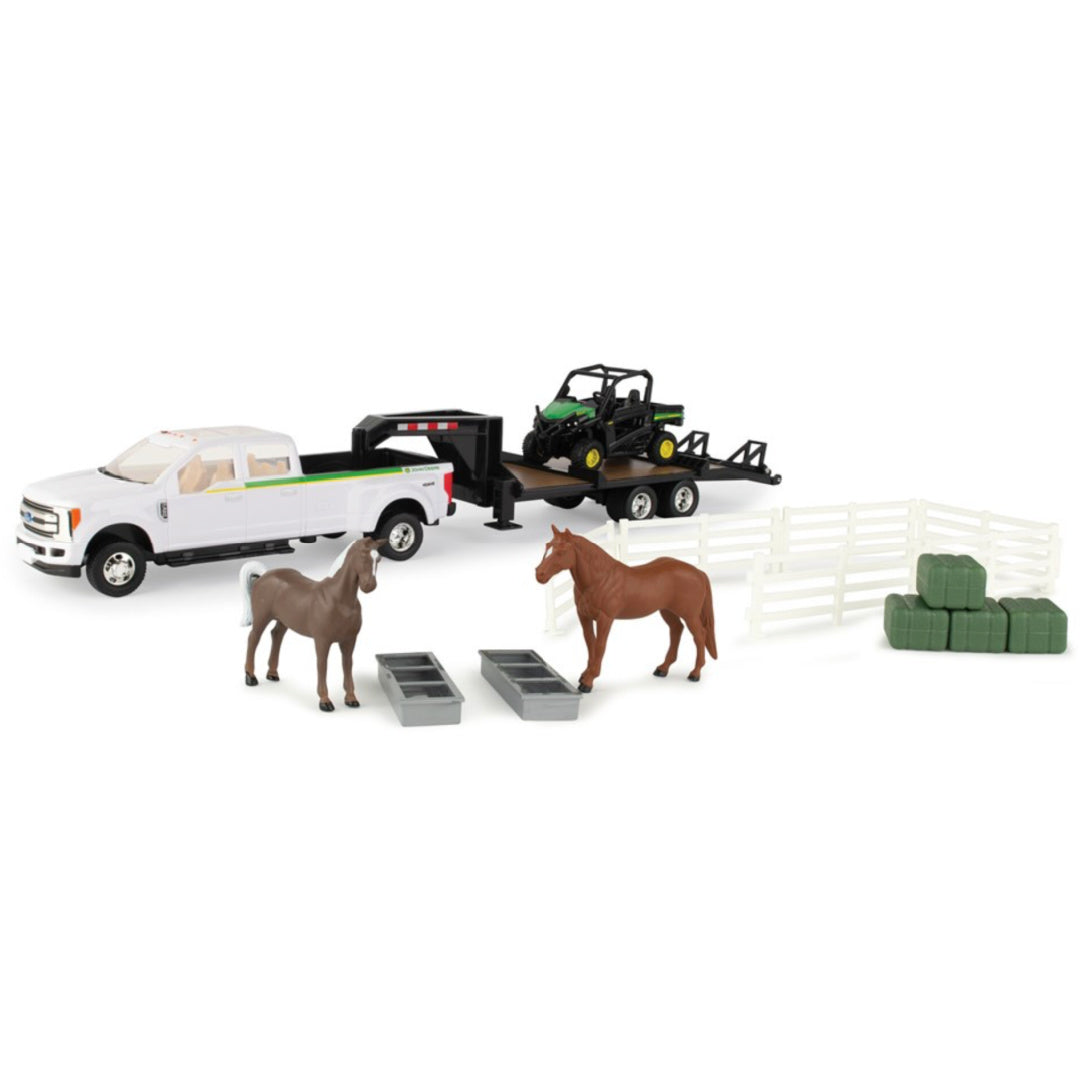 John Deere 1:32 JD RSX860i Gator Hauling Set w/Ford Pickup And Trailer