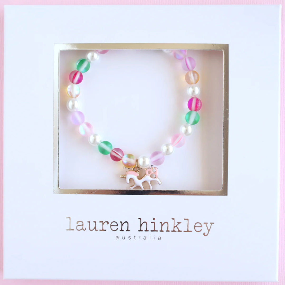 LAUREN HINKLEY PETITE FLEUR UNICORN ELASTIC BRACELET