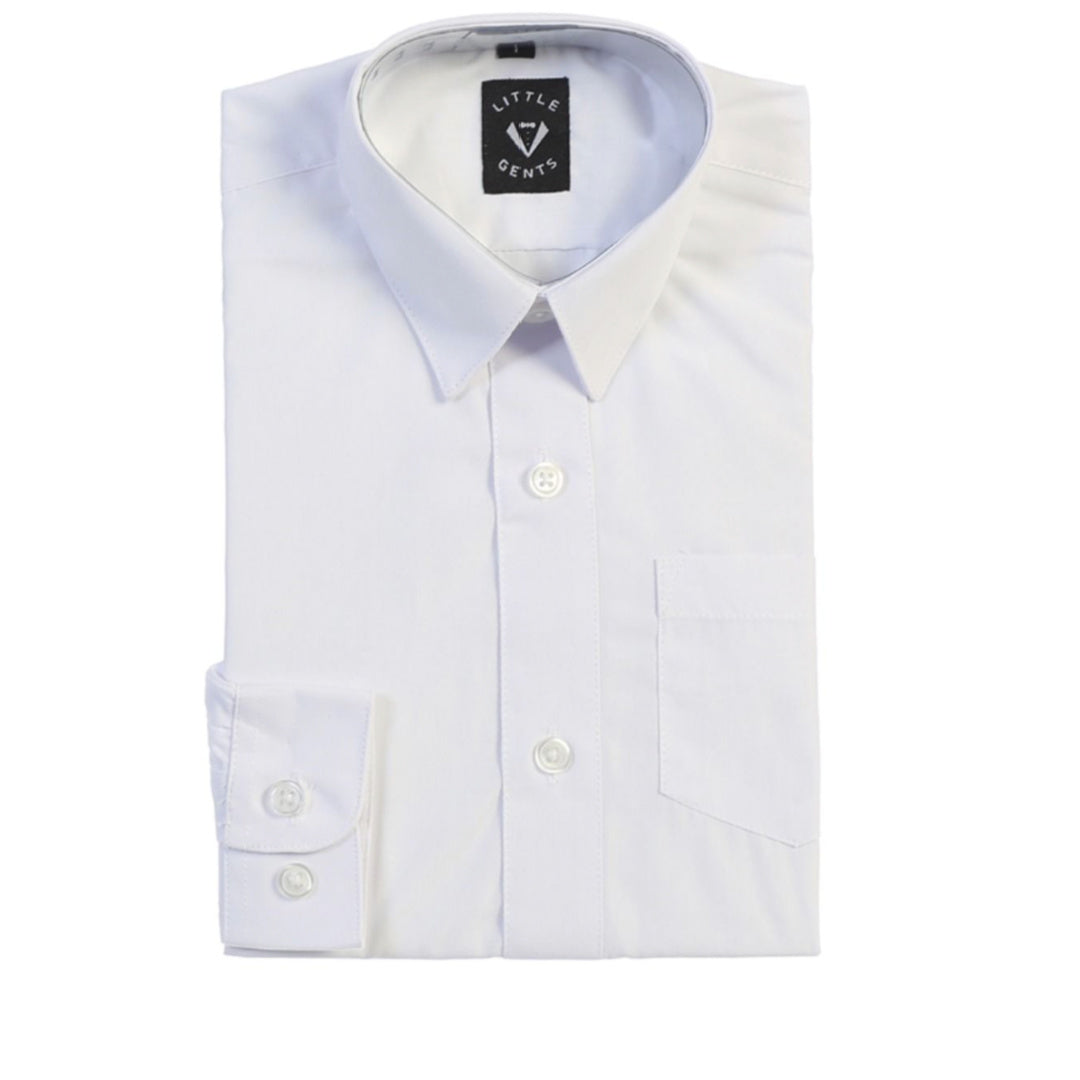 LITTLE GENTS BOYS L/S SHIRT - WHITE