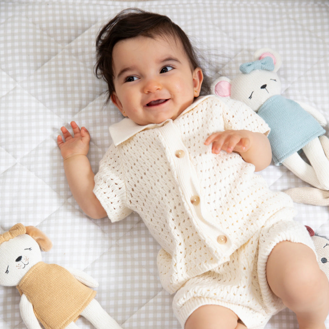 LIVING TEXTILES KNITTED ANIMAL TOY- PAULA THE PUPPY