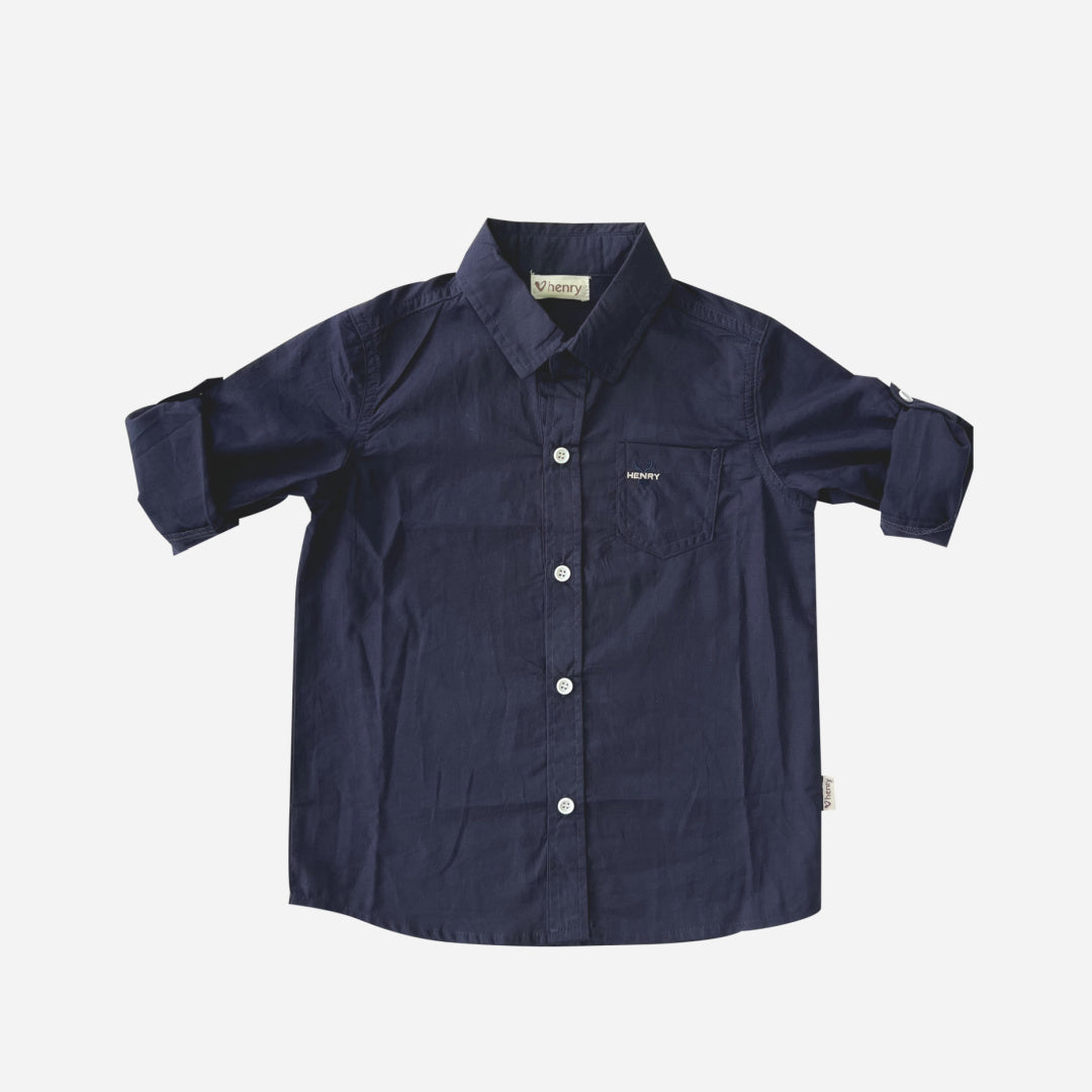 LOVE HENRY BOYS DRESS SHIRT - NAVY