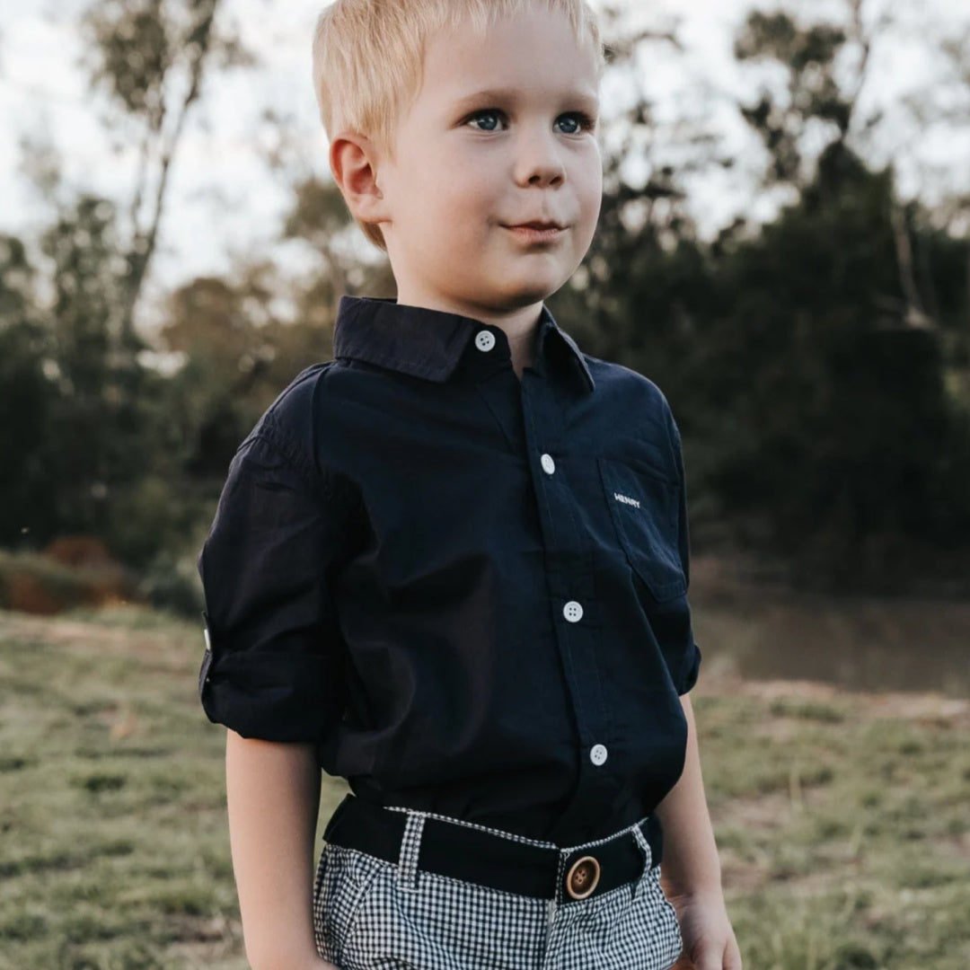 LOVE HENRY BOYS DRESS SHIRT - NAVY