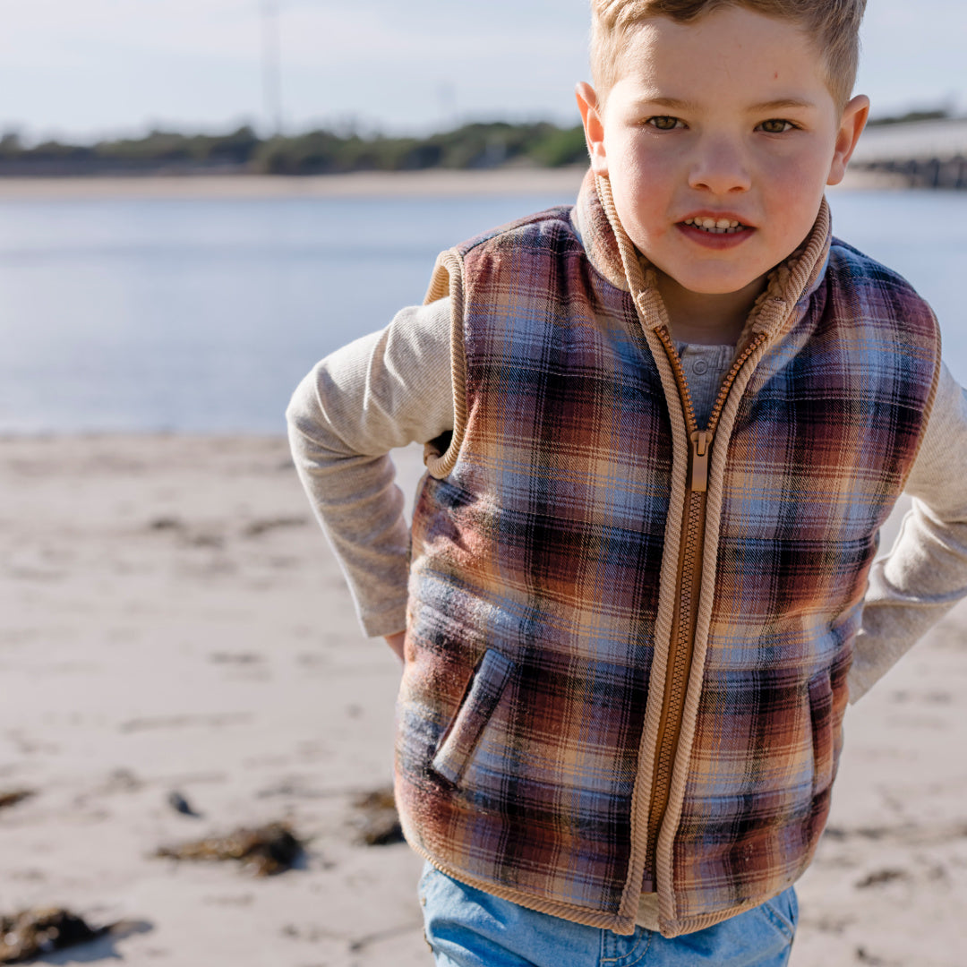 MILKY FITZROY CHECK VEST