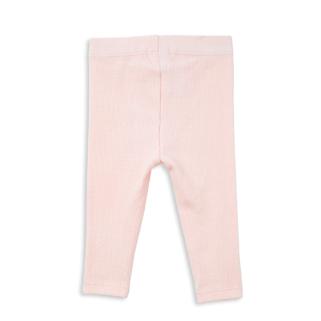 MILKY POWDER PINK RIB BABY PANTS