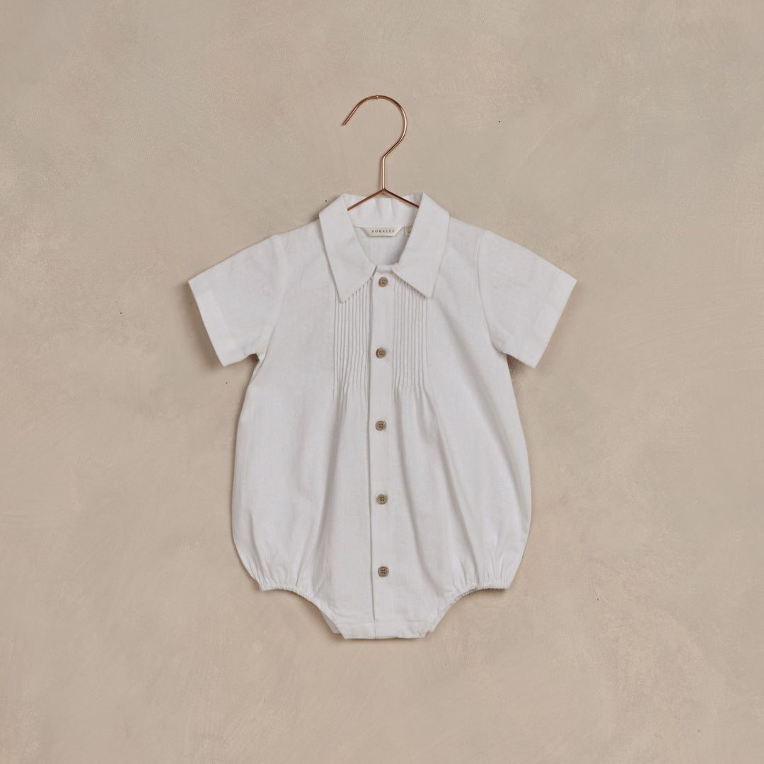 NORALEE BOYS HENRY ROMPER - WHITE