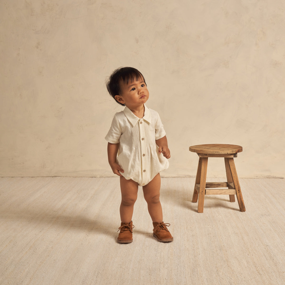 NORALEE BOYS HENRY ROMPER - IVORY