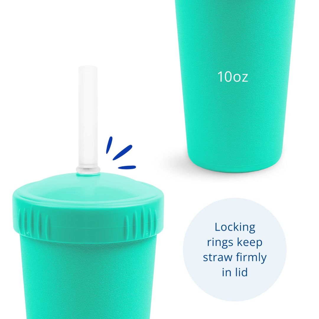 REPLAY STRAW CUP WITH REUSABLE STRAW - AQUA