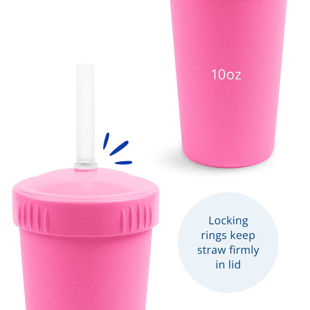 REPLAY STRAW CUP WITH REUSABLE STRAW - BRIGHT PINK