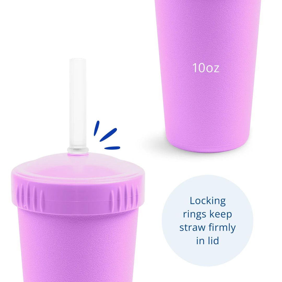 REPLAY STRAW CUP WITH REUSABLE STRAW - PURPLE