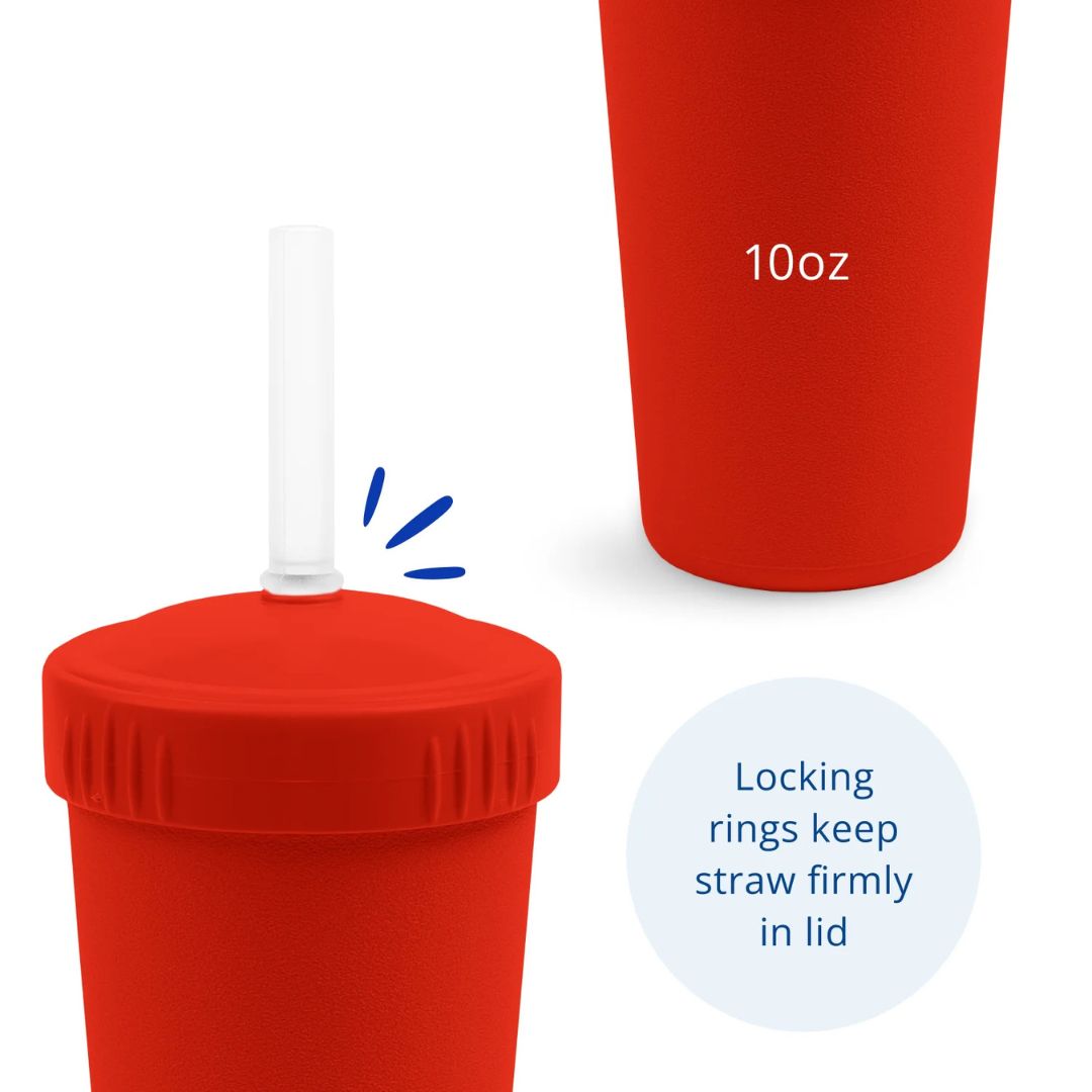 REPLAY STRAW CUP WITH REUSABLE STRAW - RED