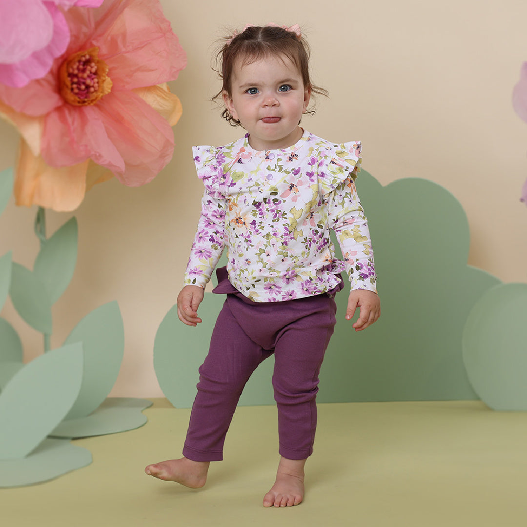 SNUGGLE HUNNY ORGANIC LONG SLEEVE TOP WITH FRILL - ISLA