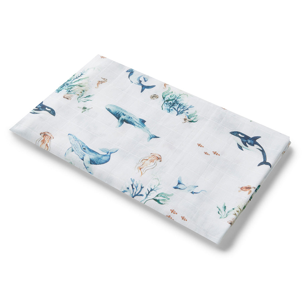 SNUGGLE HUNNY ORGANIC MUSLIN WRAP - OCEAN