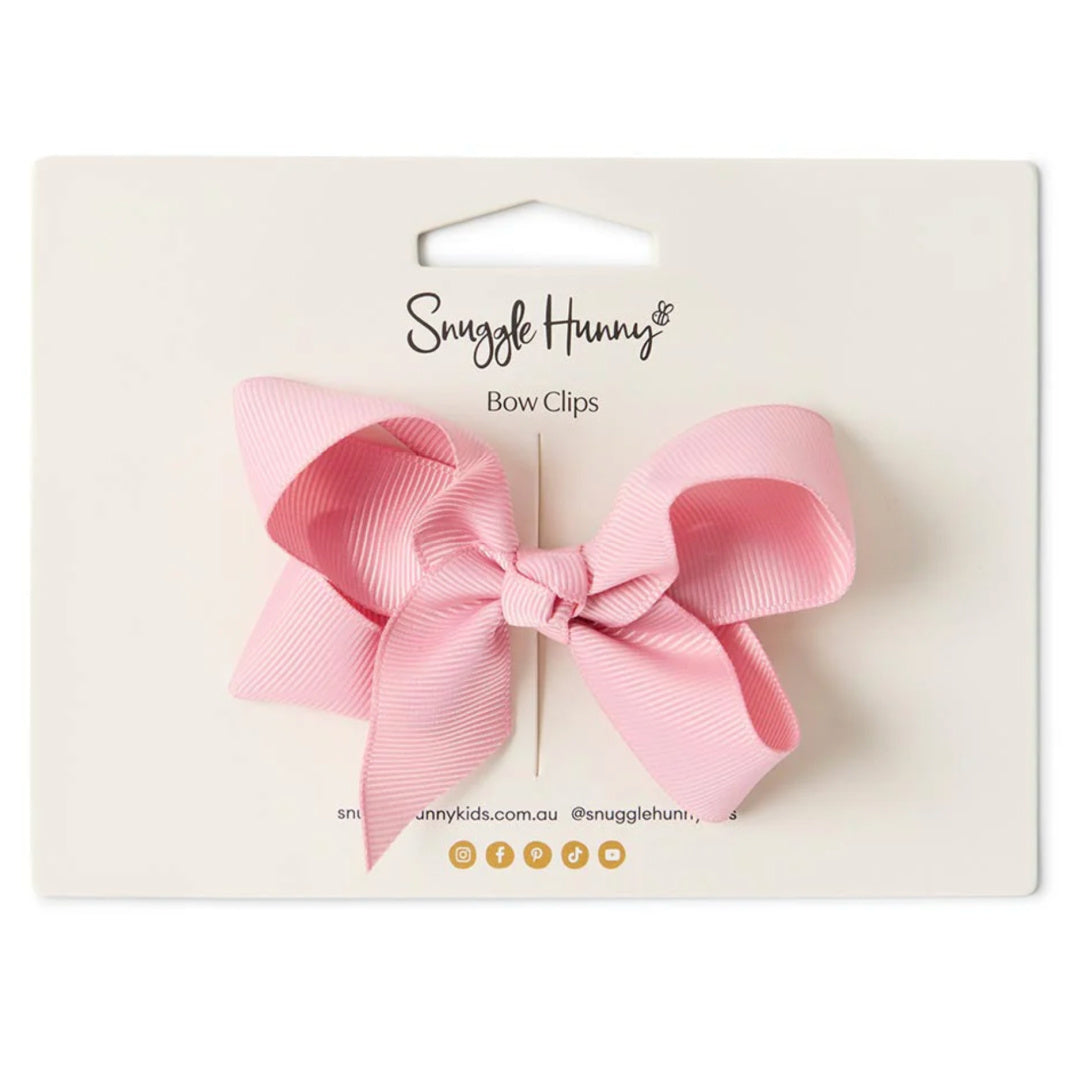 SNUGGLE HUNNY BOW CLIP MEDIUM - SHERBERT PINK