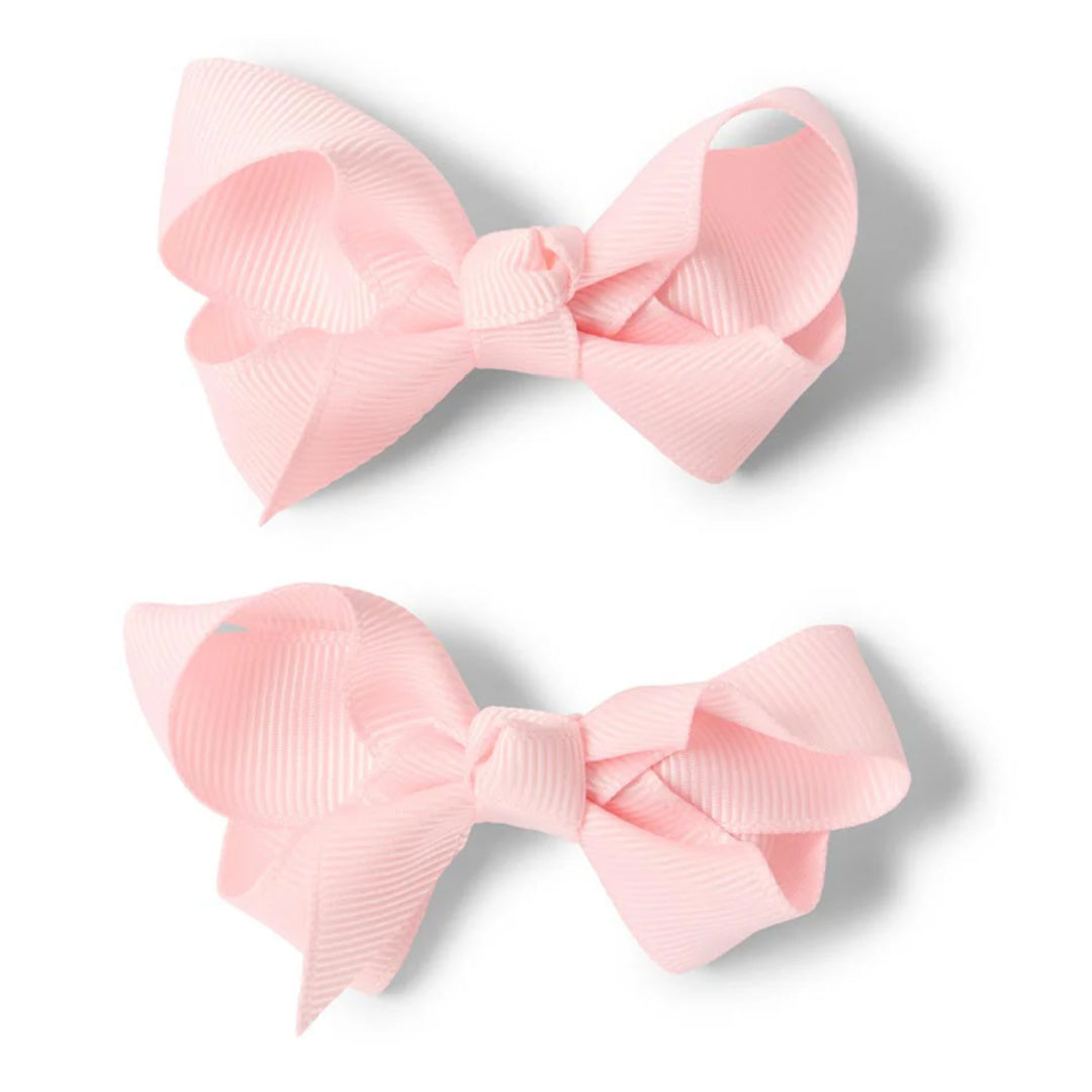 SNUGGLE HUNNY BOW CLIPS - SMALL PIGGY TAIL PAIR - LIGHT PINK