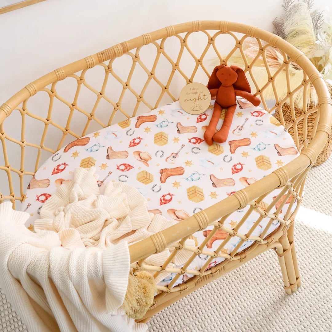 Snuggle Hunny Cowboys Organic Bassinet Sheet / Change Pad Cover