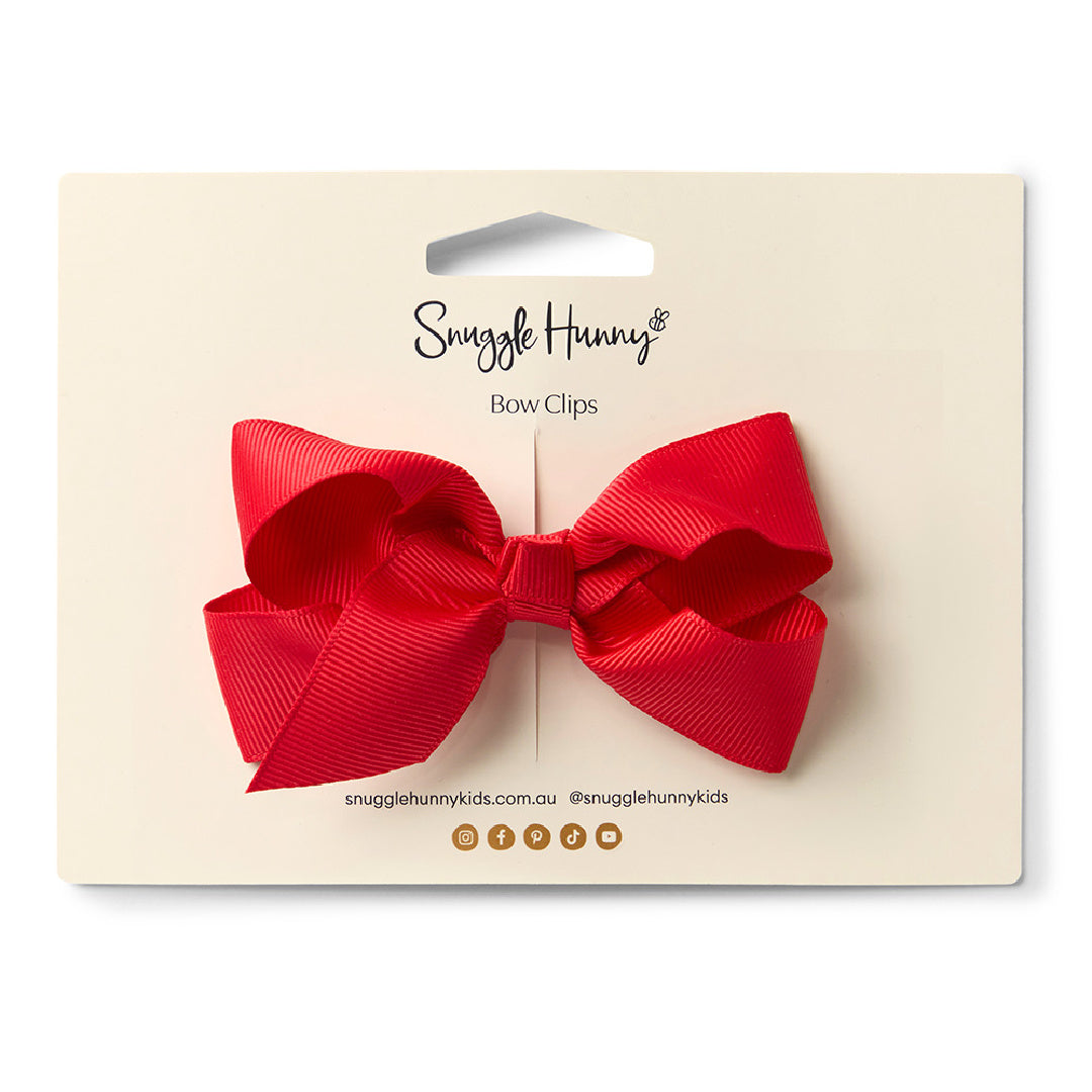 SNUGGLE HUNNY BOW CLIP MEDIUM - RED