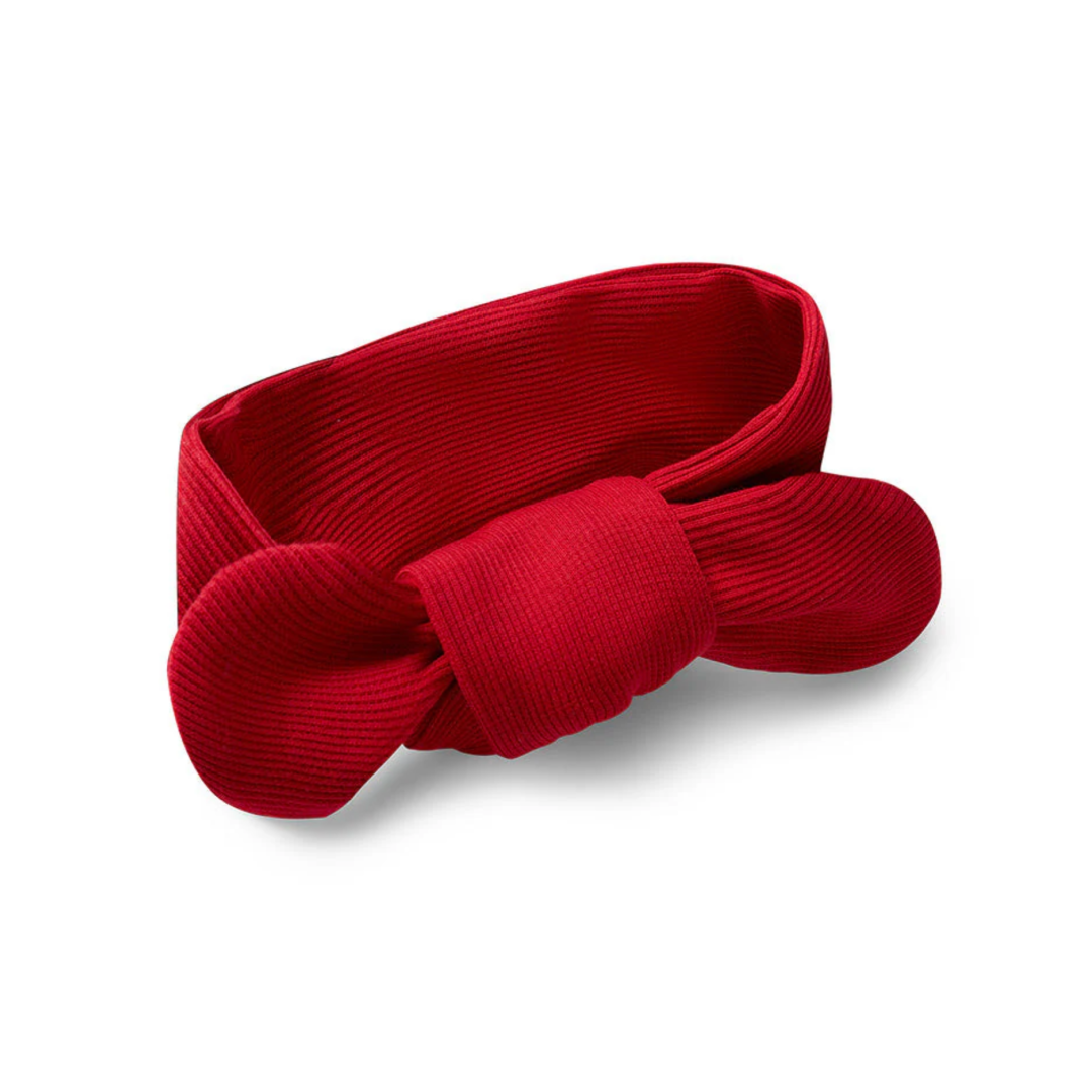 SNUGGLE HUNNY ORGANIC RIBBED TOPKNOT - RED
